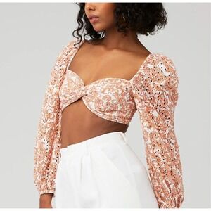 Bardot Paisley Top In Tan Paisly Size Extra Small